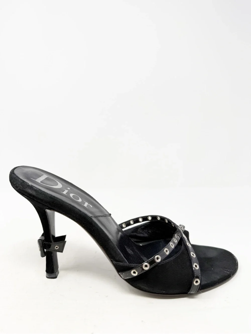 Vintage Christian Dior John Galliano Bondage Black Sandal Mules Size EU 38.5
